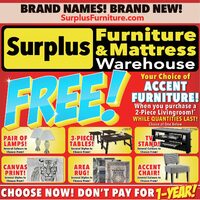 Surplus Furniture - 2-Piece Living Room Event (MB)  Flyer