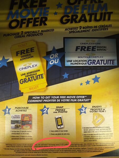 The Rec Room] Free Cineplex Movie Ticket w/ purchase of $40+ The