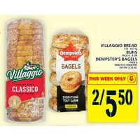 Villaggio Bread, Buns Or Dempster's Bagels