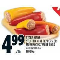 Store Made Stuffed Mini Peppers Or Mushrooms Value Pack