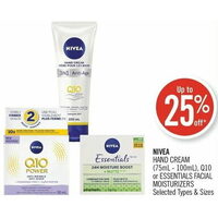 Nivea Hand Cream, Q10 Or Essentials Facial Moisturizers