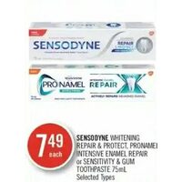 Sensodyne Whitening Repair & Protect, Pronamel Intensive Enamel Repair Or Sensitivity & Gum Toothpaste 