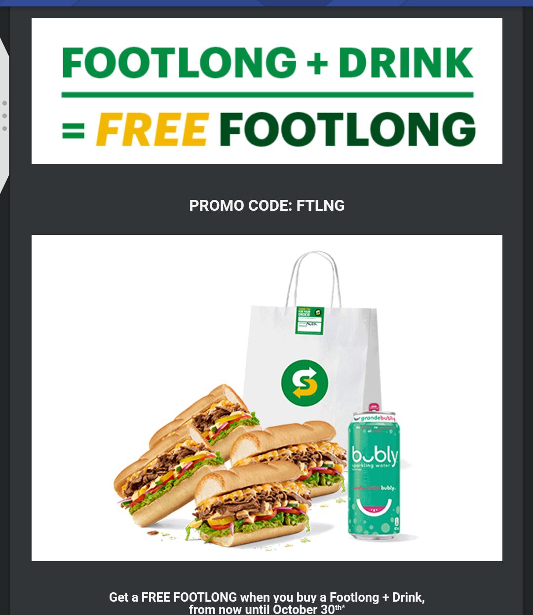 Subway Coupons And Promo Codes: BOGO Footlongs