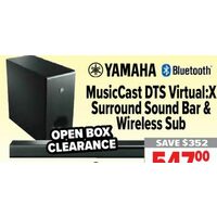 Yamaha MusicCast DTS Virtual:X Surround Sound Bar & Wireless Sub 