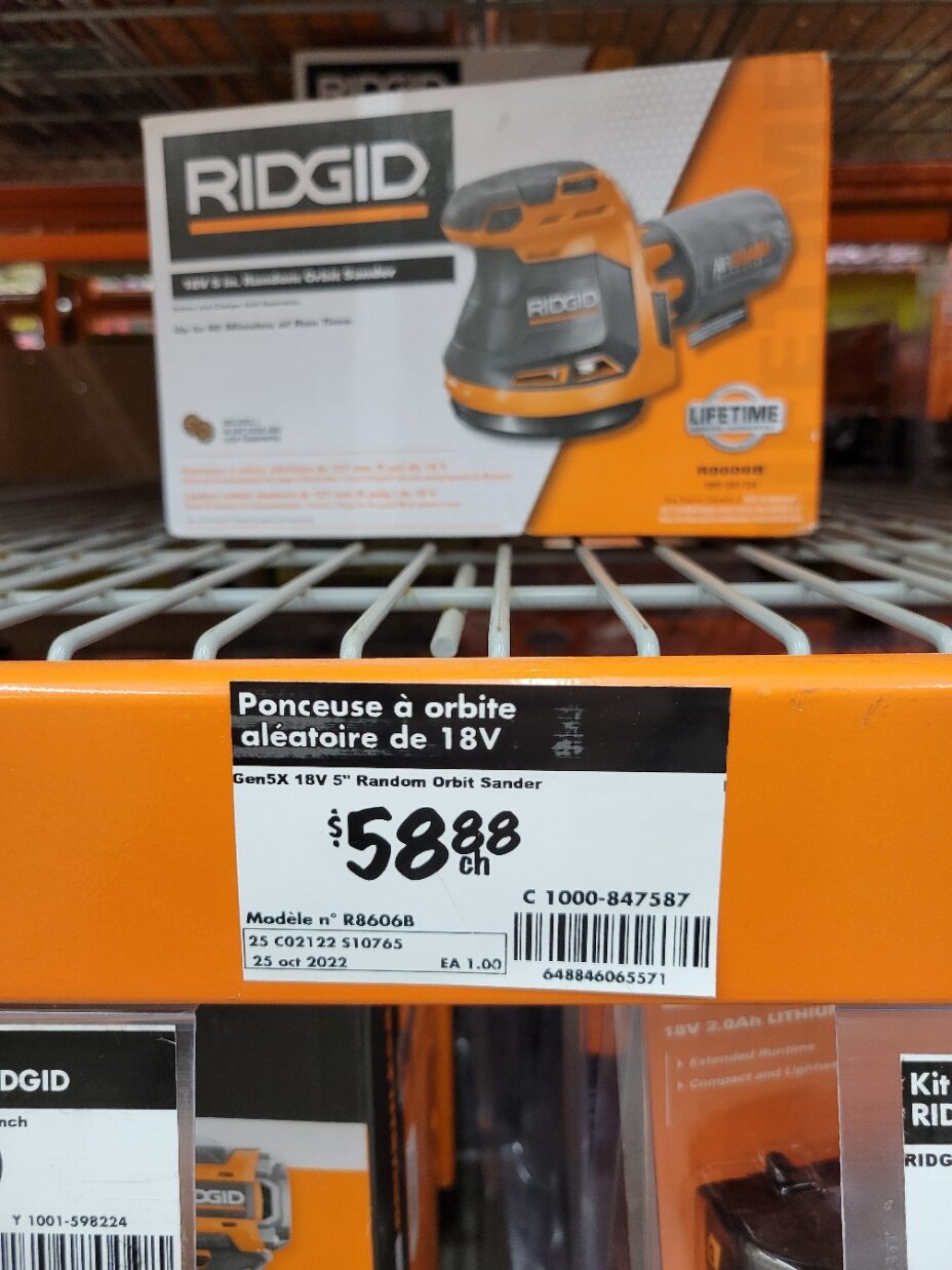 Ridgid orbital sander discount cordless