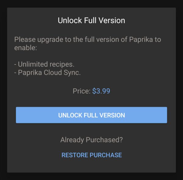 [Paprika App] Paprika Recipe Manager Black Friday Sale 3.99 (Reg. 6.99) Forums