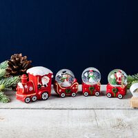 4 Pc. Christmas Fun Santa Train Snowglobe Set