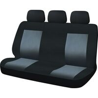 Hr Black/ Grey Universal Bench Seat And Headrest Covers