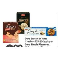 Dare Breton Or Vina Crackers Or Dare Simple Pleasures, Ultimates Or Whippets