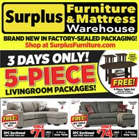 Surplus Furniture - 5-Piece Living Room Packages (MB) Flyer