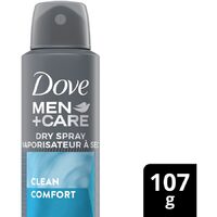 Dove or Degree Dry Spray, Dove Advanced Care or Dove Men + Care Antiperspirant Or 0% Deodorant