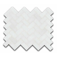 Bianco Thassos White 8.86'' X 11.62'' Herringbone Polished Marble Mosaic Tile 