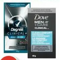 Degree, Dove or Mitchum Clinical Antiperspirant/Deodorant