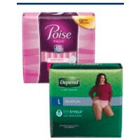 Poise or Depend Incontinence Products