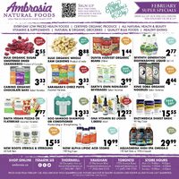 Ambrosia Natural Foods - February Super Specials Flyer