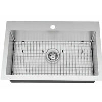 Glacier Bay Dual Mount Stainless Steel Kitchen Sink With Grid 
