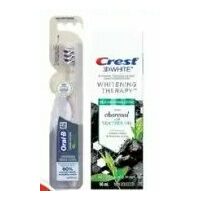 Oral-B Cross Action Eco Manual Toothbrush, Crest 3dwhite Whitening Therapy Or Burt's Bees Toothpaste
