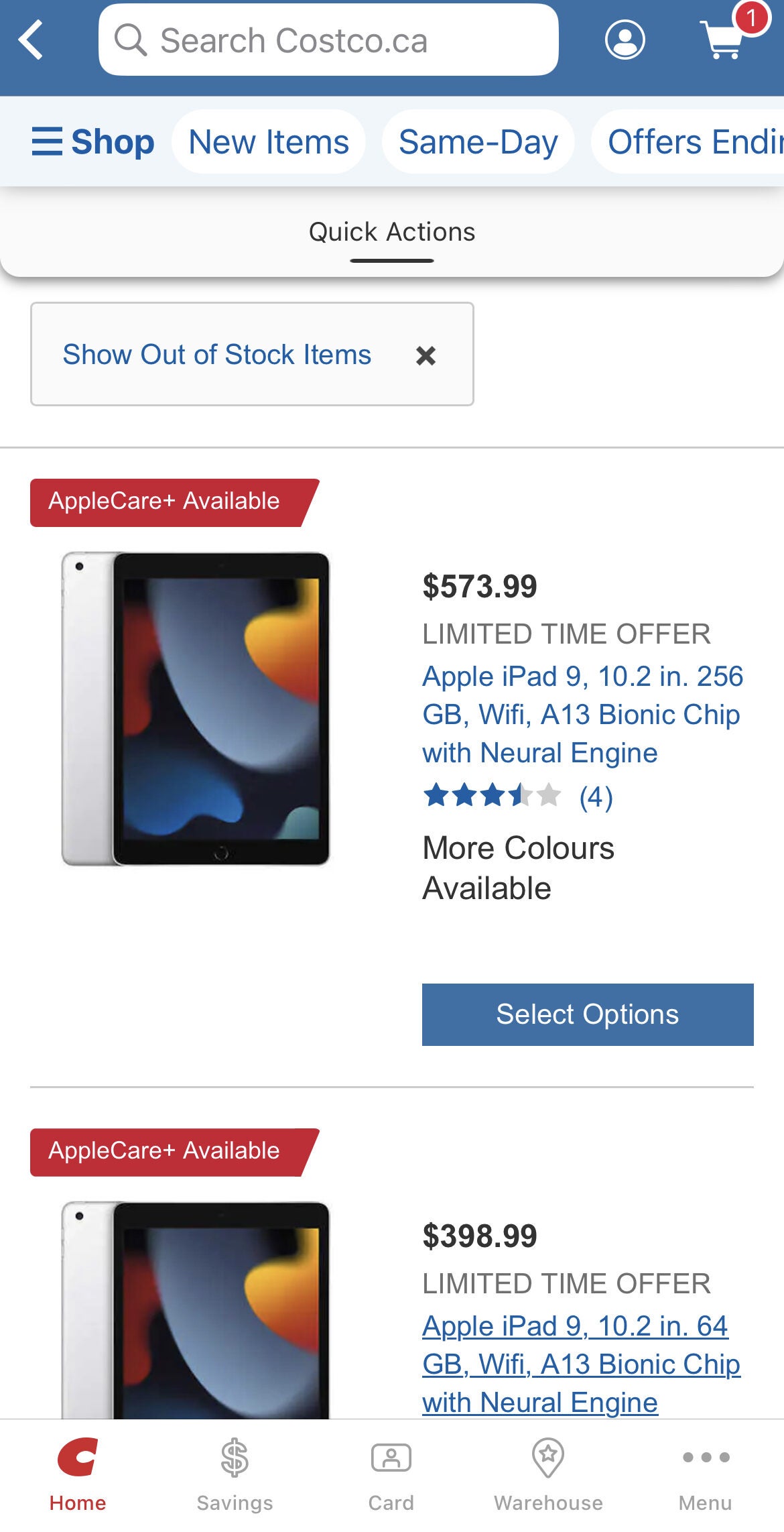 [Costco] Apple iPad 9 2021 with 10.2 inch display 256 GB on sale for