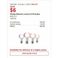 Globe Electric Smart A19 Bulbs