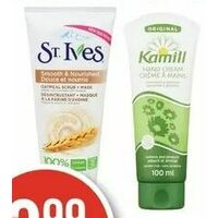 Kamill Hand Cream, St. Ives Lotions or Cleansers