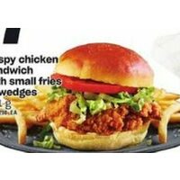 Crispy Chicken Sandwich With Small Fries or Wedges