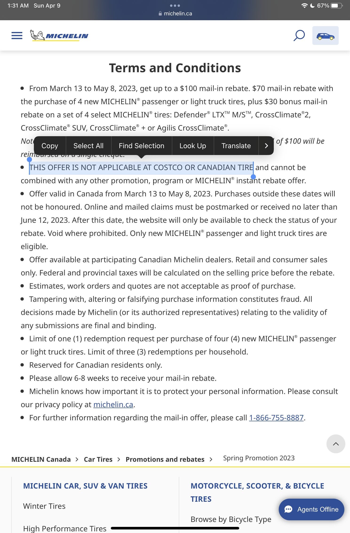 [Costco] 20 off any set of 4 tires [BF Goodrich, Bridgestone, Michelin