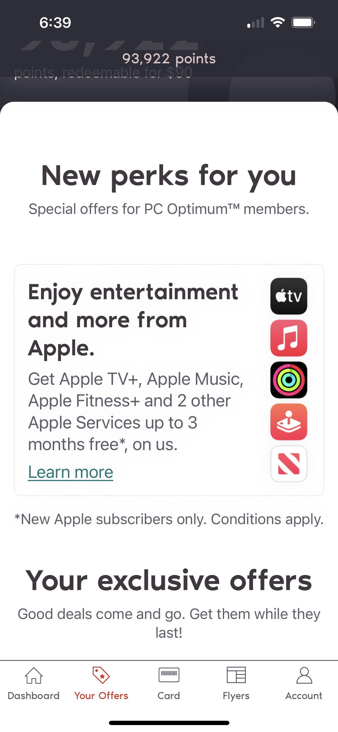 PC Optimum] Free Apple services for 2-3 months - tv+/fitness/music/etc -  RedFlagDeals.com Forums