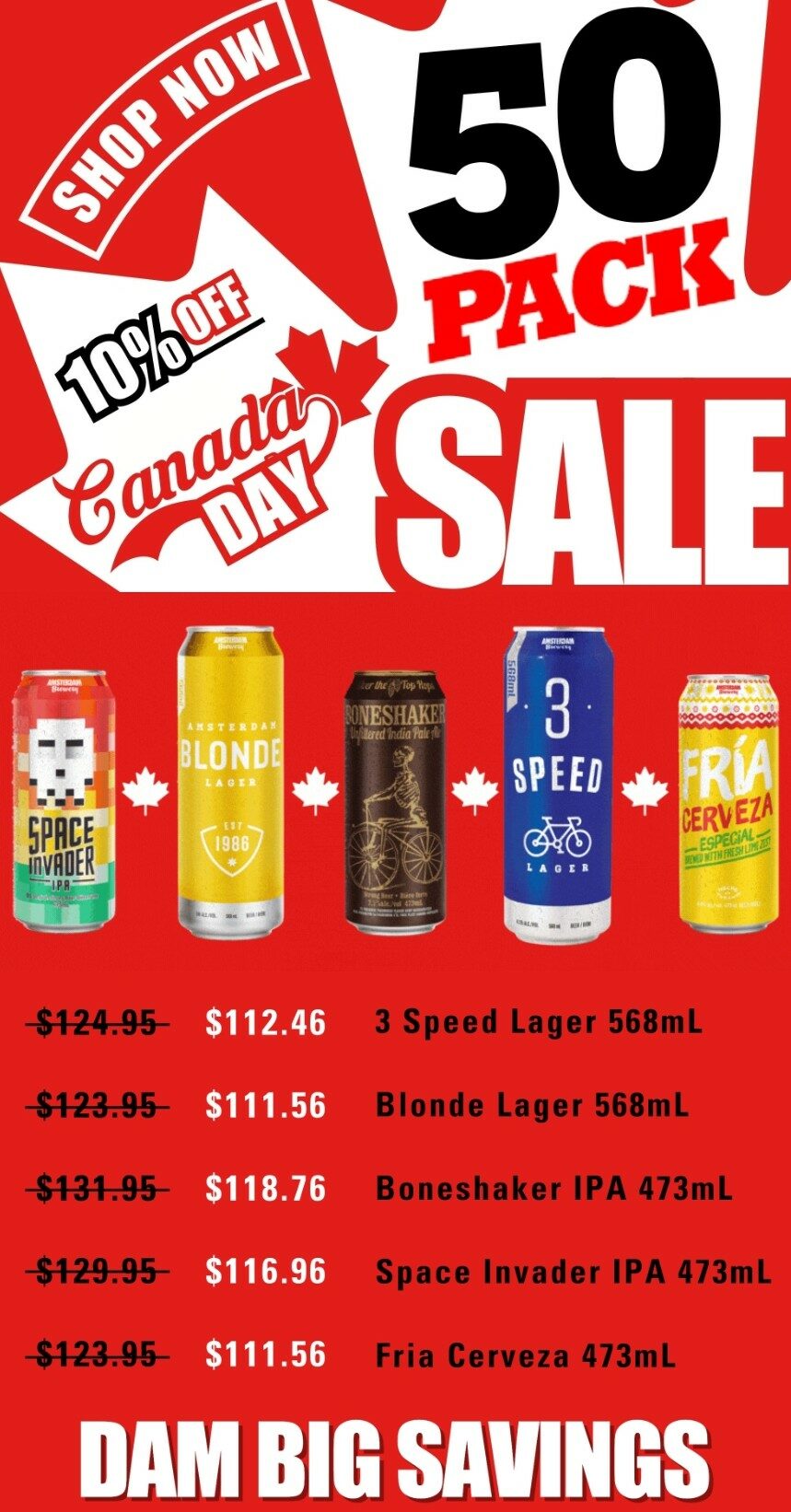 Amsterdam Brewery Amsterdam Beer Canada Day Sale Free Delivery