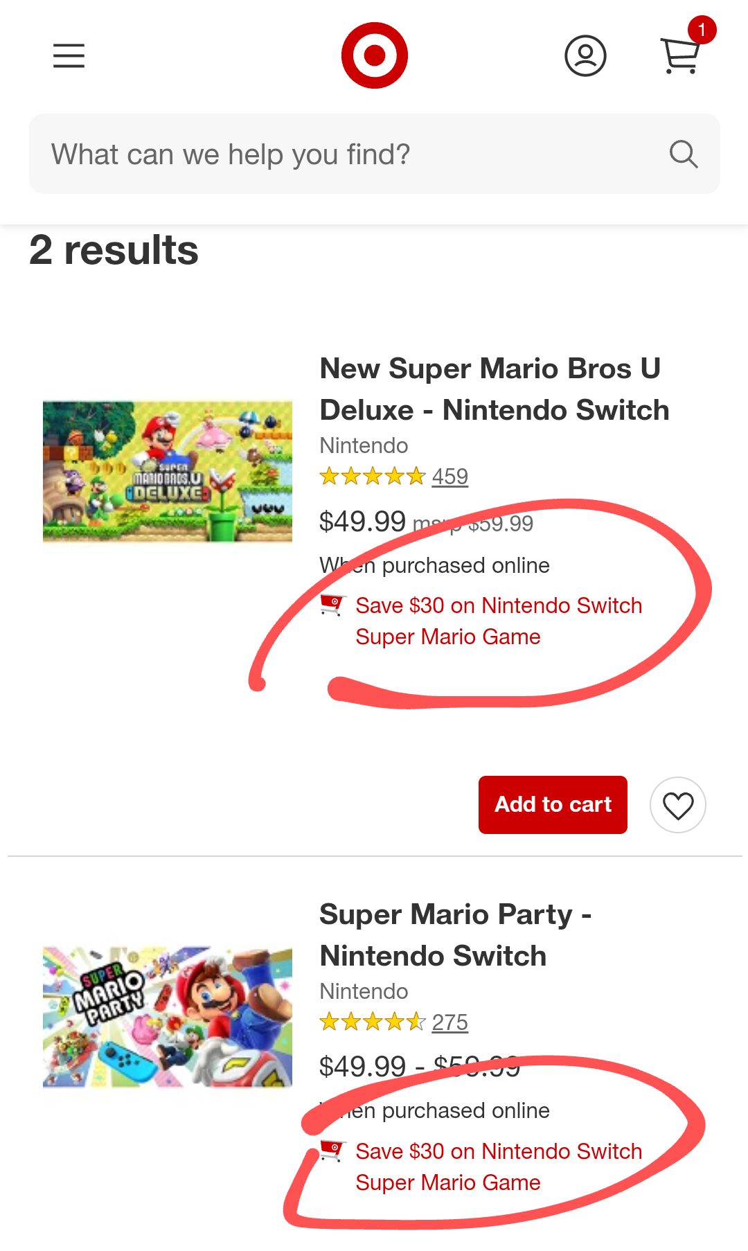 New Super Mario Bros. U Deluxe + Super Mario Party - Two Game