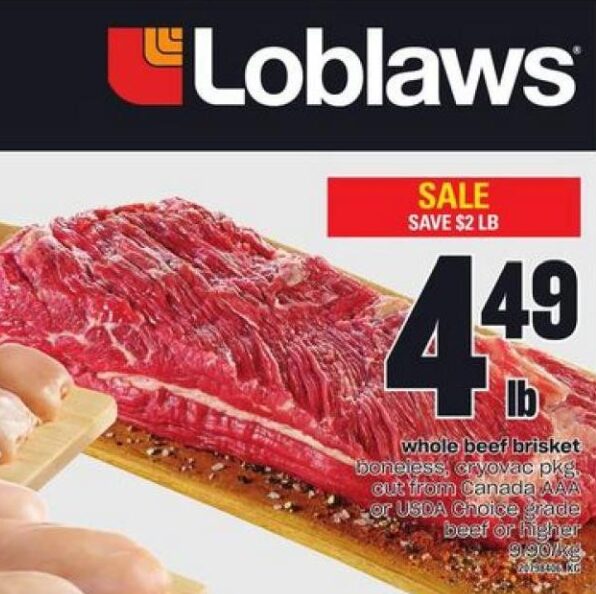 [Loblaws] Canada AAA Beef Brisket Cryovac Packed 4.49 lb. YMMV