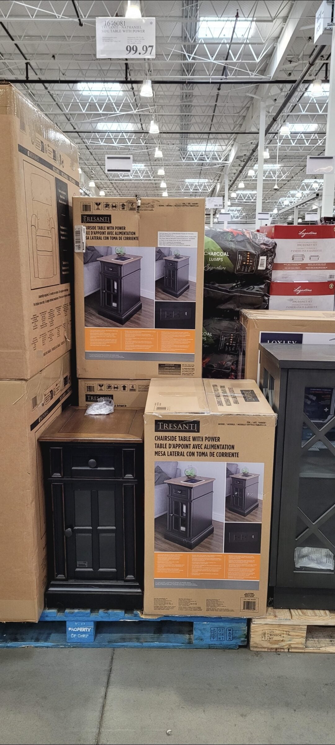 [Costco] Tresanti Side Table with Power (Black) 99.97 RedFlagDeals