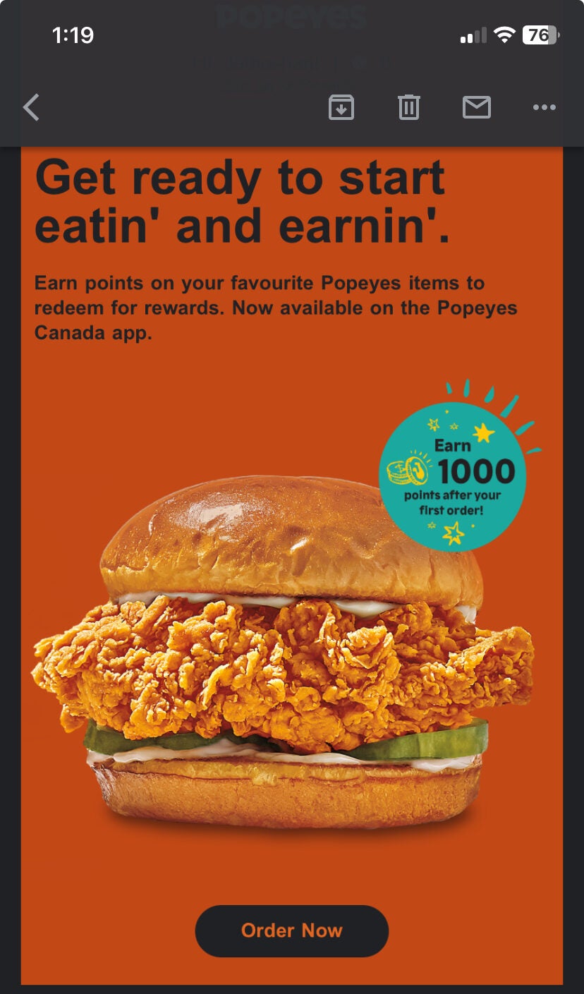 [Popeyes] Participating Locations Only Popeyes Rewards is Here