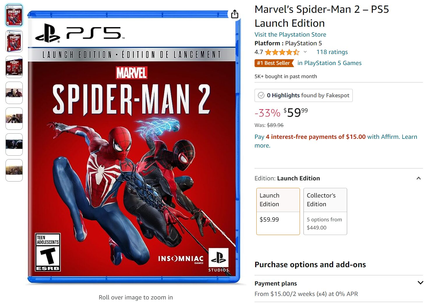 MARVEL'S SPIDER-MAN 2 – PS5 Launch Edition