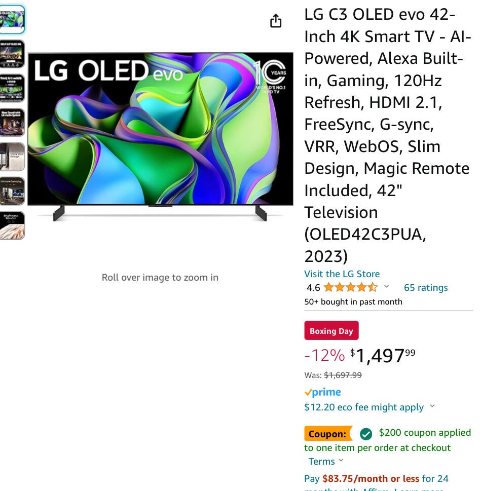 42-inch C3 OLED evo 4K TV - OLED42C3PUA