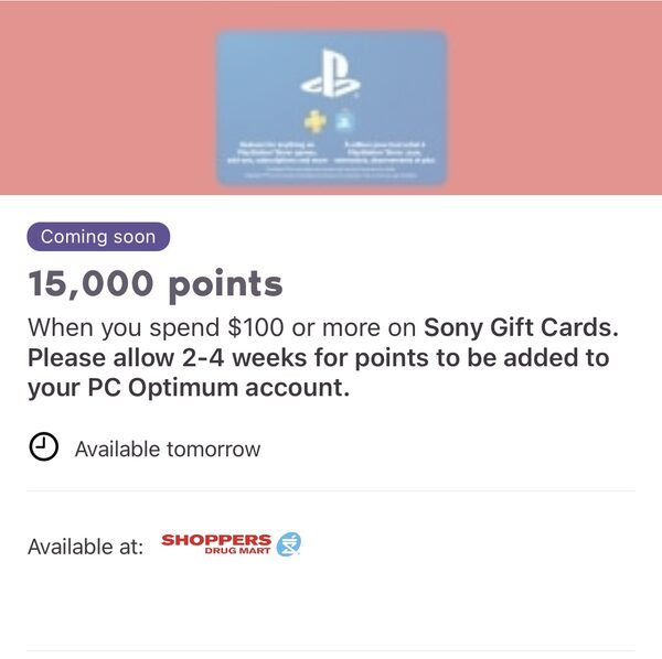 [Shoppers Drug Mart] YMMV - 15,000 points When you spend $100 or more ...