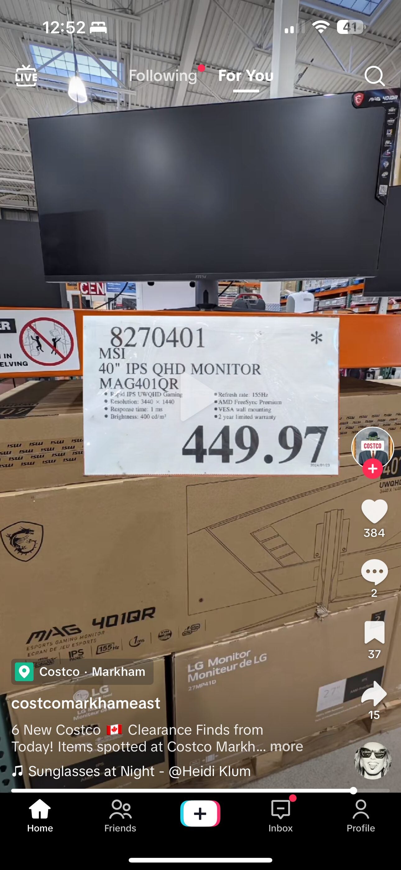 [Costco] MSI G274QPF 27" 170hz IPS Gaming Monitor 279 RedFlagDeals