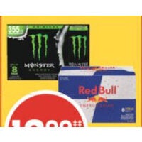Monster or Red Bull Energy Drinks