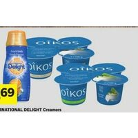 International Delight Creamers or Danone Oikos Greek Yogurt