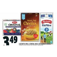 Lactantia Milk, General Mills or Quaker Cereal, Astro Multi Pack or Riviera Yogourt