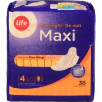 Life Brand Overnight Maxi Wing Pads or Regular Liners