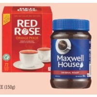 Red Rose Tea or Maxwell House Instant Coffee