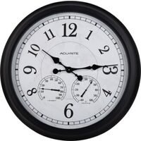 24 In. Indoor/ Outdoor Black Finish Clock With Temperature and Humidity