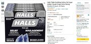 Halls Triple Soothing Action, No Sugar 9 count, 20 Packs $27.49