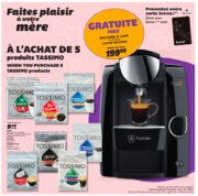 Buy 5 Tassimo coffee products @ $9.49 each and get a Free Tassimo coffee machine (Québec only?)