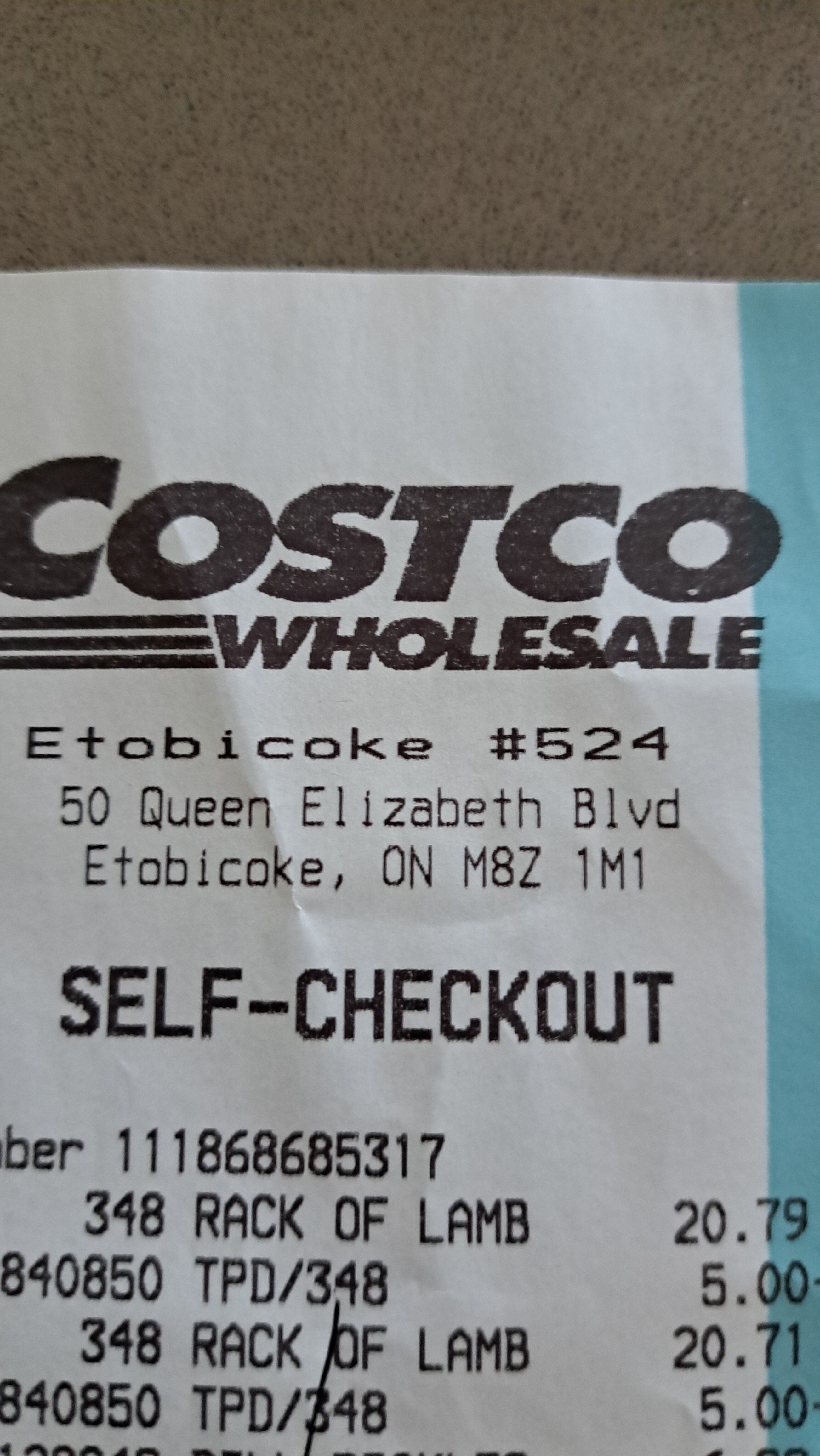 [Costco] Costco Queensway Rack of Lamb 40/kg 5 off per package