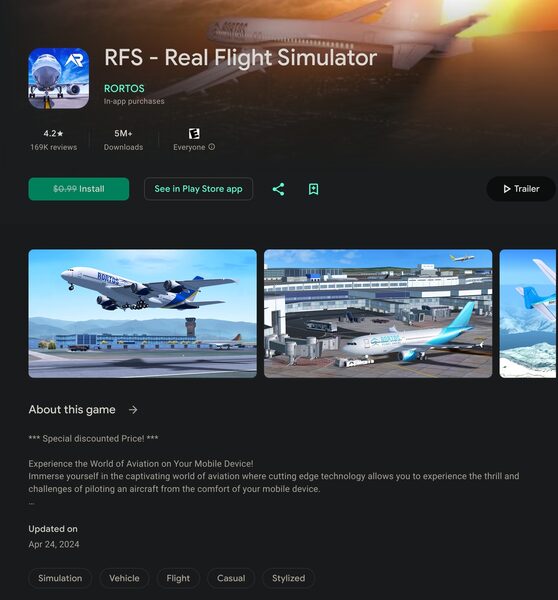 [Google Play] RFS Real Flight Simulator - Free (100% off from $0.99 ...