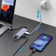 6 in 1 USB-C Portable Hub To HDMI & LAN & USB + PD + Read Carder(SD + TF) - $11.99 Free shipping