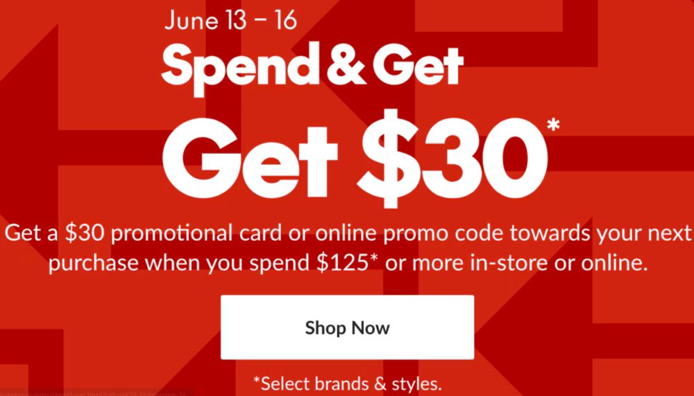 [Sport Chek] Spend 125+ and Get 30 promotional card or online promo