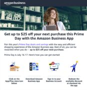 $25 off $100 Purchase (Amazon Business) - First $100 order on Amazon Business App (Early Prime Day)