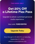 Plex 20% off lifetime pass